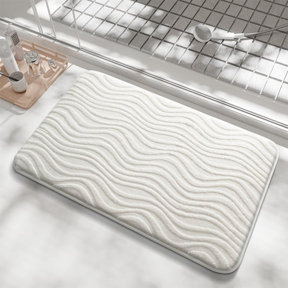 Gdledy Jankles Absorbent Bathroom Floor Mat, Thick High Density Sponge Cushioned Non Slip Bath Rug, Hand Washable Quick Dry Entryway Doormat for Bathroom Bedroom Kitchen Hallway