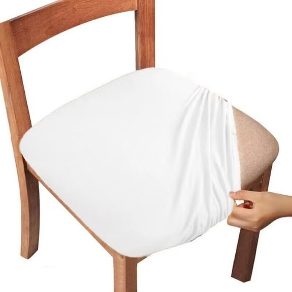 Gdledy Jankles Stretch Chair Seat Covers, Universal Elastic Dining Chair Cushion Slipcovers, Solid Washable Removable Seat Protector for Kitchen Office Chairs, 1/2/4/6 Packs Optional