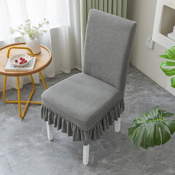 GalaGarb Universal Elastic Chair Cover with Decorative Pleated Skirt, Ecological Dye Stain Resistant Dining Chair Protective Cover 1/2/4/27 Pieces Optional