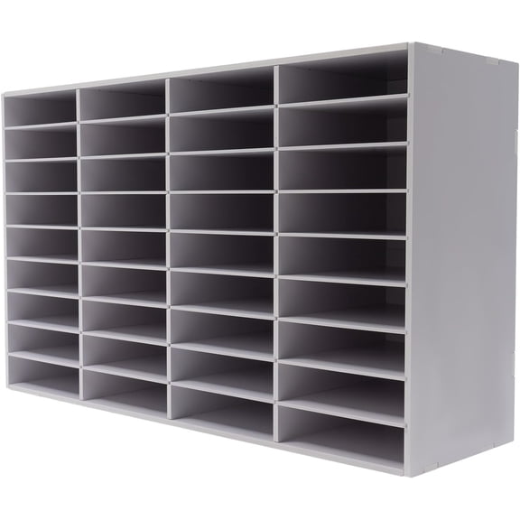 Gdrasuya10 36 Slots Literature Organizer File Sorter Literature Organizer Stackable Mail Craft Paper File Holder Mailbox Organization Shelves for Office, Classrooms and School, White