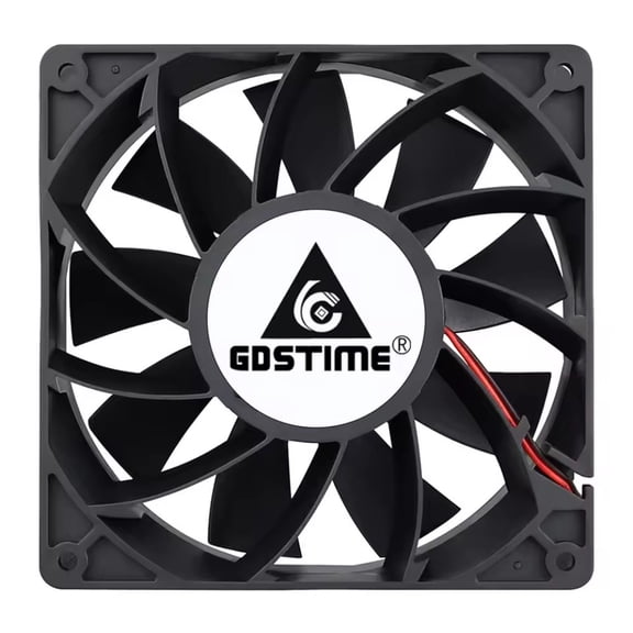 Gdstime 140mm 12V Brushless Cooling Fan - 2-Pin PC Case & Radiator Fan, 1500 RPM, Quiet Hydraulic Bearing, Black