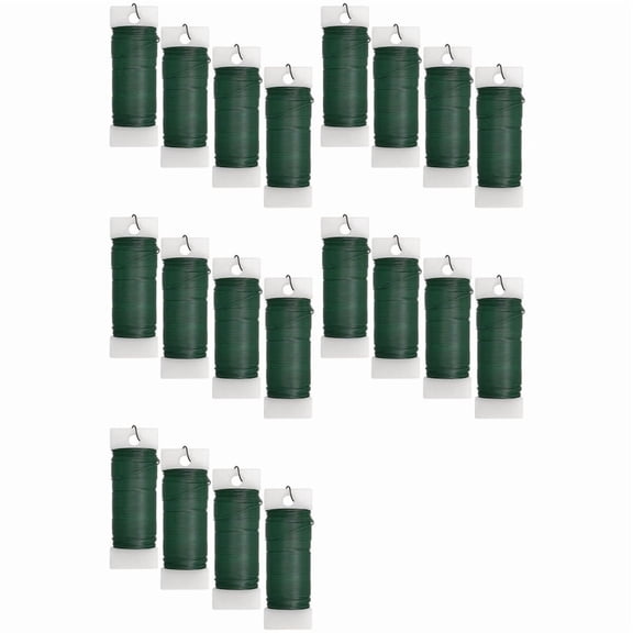 Gdvsclr 20Pack Floral Wire Flexible Paddle Wire Florist Green Wire for Crafts,Tree,Garland and Floral Flower Arrangement