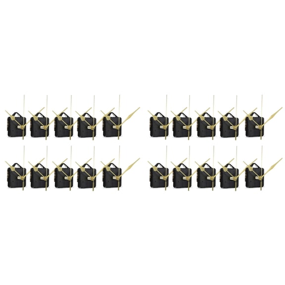 Gdvsclr 20Pcs 18mm Silent Movement Sets DIY Spindle Hands Wall Quartz Clock Movement Mechanism Repair Tools Part Clock Kit