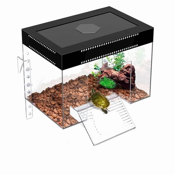 Gdvsclr Adjustable Turtle Basking Platform, 7.9x5.5x5.5inch Acrylic Turtle Topper & Dock, Hanging Platform Enclosure Warm Room