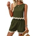 thumbnail image 1 of Gdvsclr Womens 2 Piece Vacation Outfits Lounge Sets Casual Cropped Tank Tops Shorts Matching Set  Green L, 1 of 4