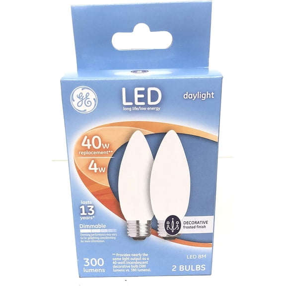 Ge 25963 Decorative Daylight 40w Dimmable Pack 2