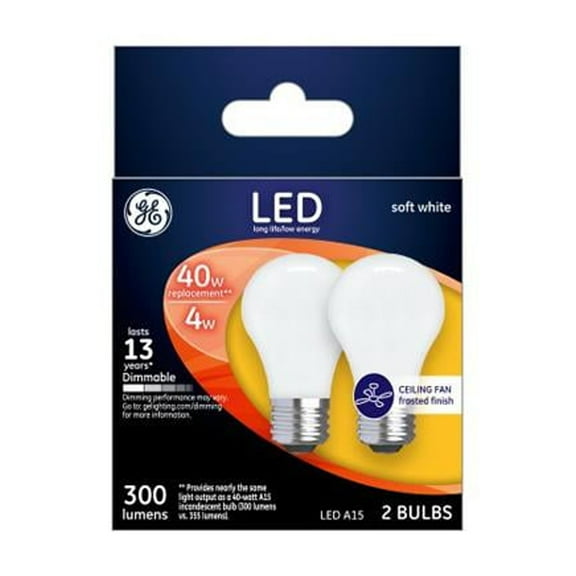 Ge 2PK 4w Led A15 Bulb, GE, 25277