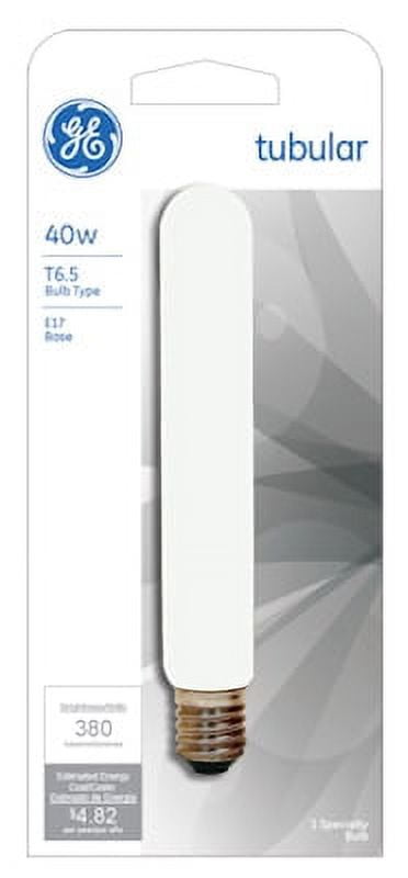 Ge 2PK GE 40T6-1/2 40W 120V Clear Tubular Light Bulb
