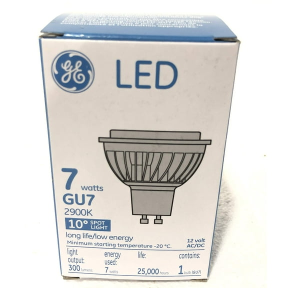 Ge 42341 Led GU7 Bulb 12Volts AC/DC 7 watts 2900K 300 Lumens 10pk