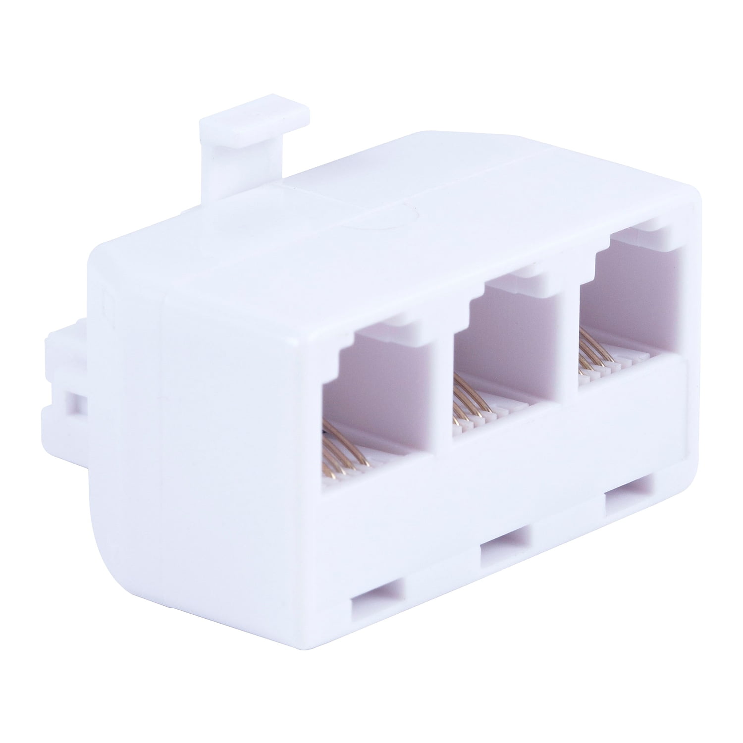 Ge 76160 Triplex ThreeJack Phone Line Adapter, White, EA (GEL86534)