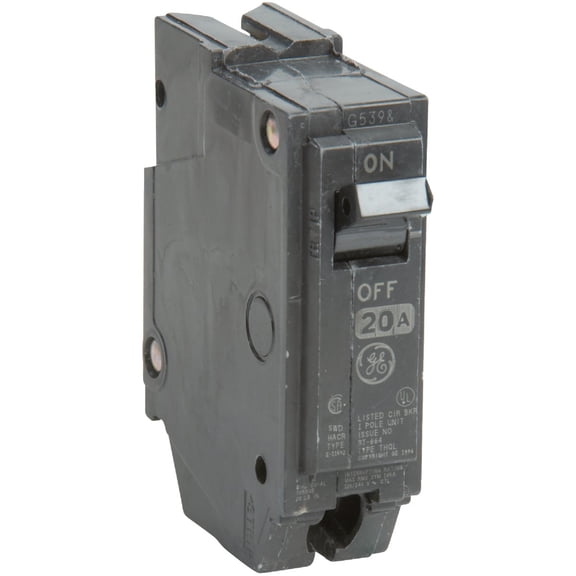 GE Standard Single Pole Circuit Breaker Q-Line - 20 Amps - 1 Pole  Indoor & Outdoor Use, NEC-Compliant