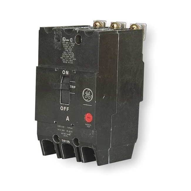 Ge Circuit Breaker,30A,Bolt On,277/480V,3P TEY330