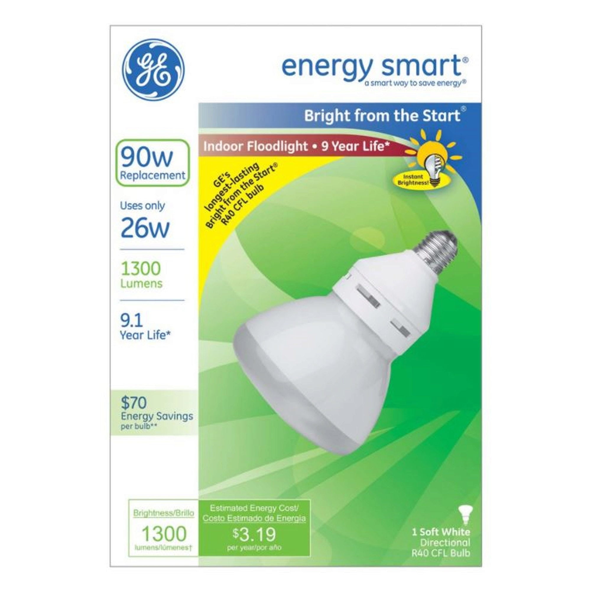 Ge Energy Smart 90 W Replacement Cfl Daylight R40 Flood Light Bulb Wholesale, Cheap, Discount