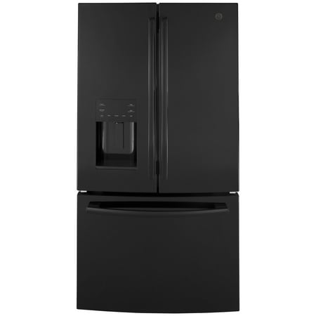 GE - 25.6 Cu. Ft. French Door Refrigerator - High gloss black