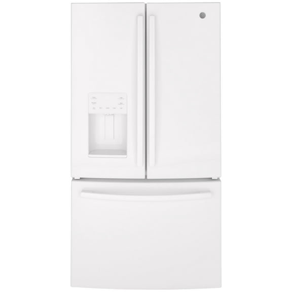 Ge Gfe26j 36" Wide 25.6 Cu. Ft. Energy Star Rated French Door Refrigerator - White