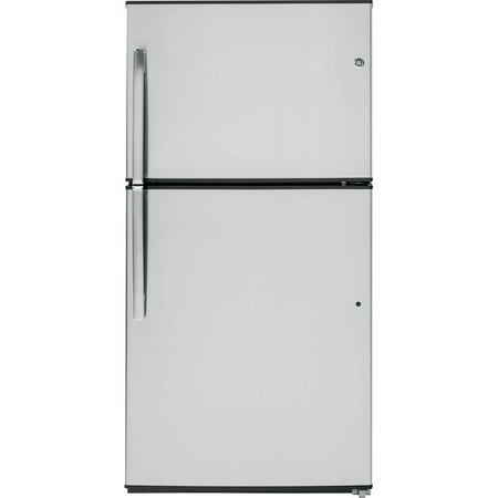 ge energy star 21.2 cu. ft. top freezer refrigerator, stainless, reversible door swing