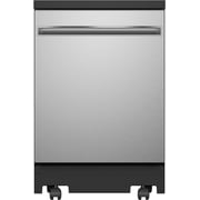 Ge Gpt225ssl 24" Wide 12 Place Setting Portable Top Control Dishwasher - Stainless Steel