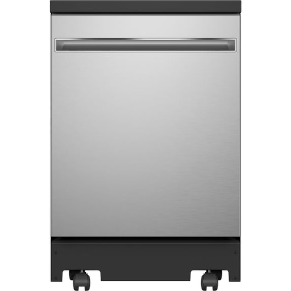 Ge Gpt225ssl 24" Wide 12 Place Setting Portable Top Control Dishwasher - Stainless Steel