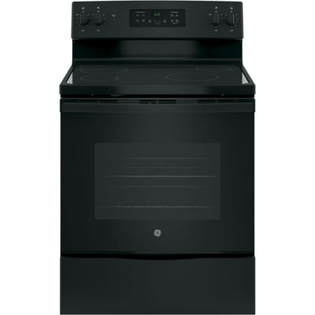 GE - 5.3 Cu. Ft. Freestanding Electric Range with Self-cleaning - Black