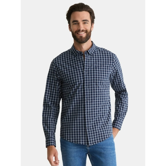 George Men's Poplin Shirt with Long Sleeves, Sizes S-3XL