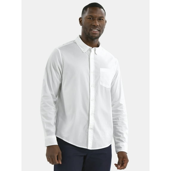 George Men's Poplin Shirt with Long Sleeves, Sizes S-3XL