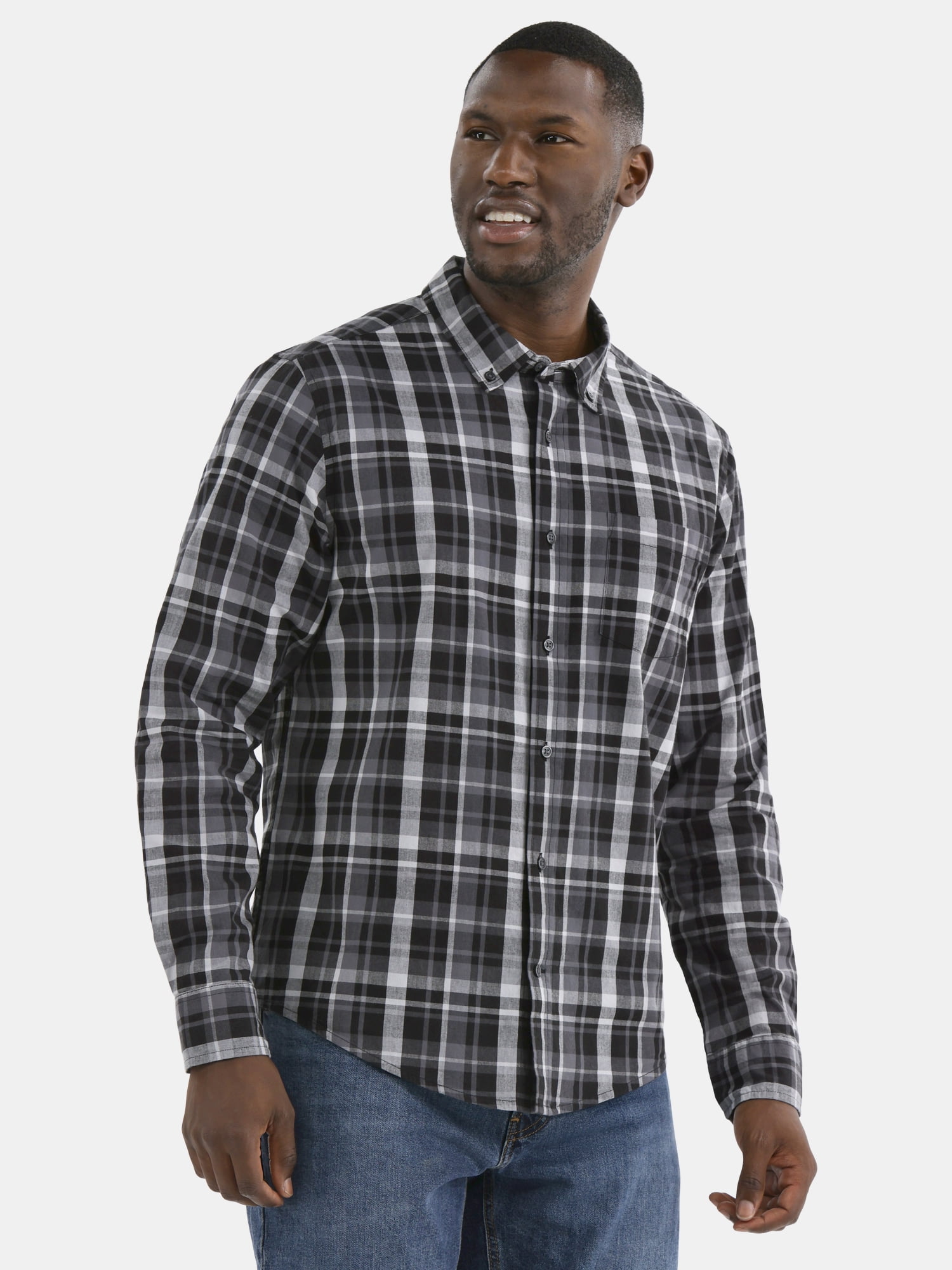 George Men's Poplin Shirt with Long Sleeves, Sizes S-3XL, LT-4XLT, 2XB-6XB