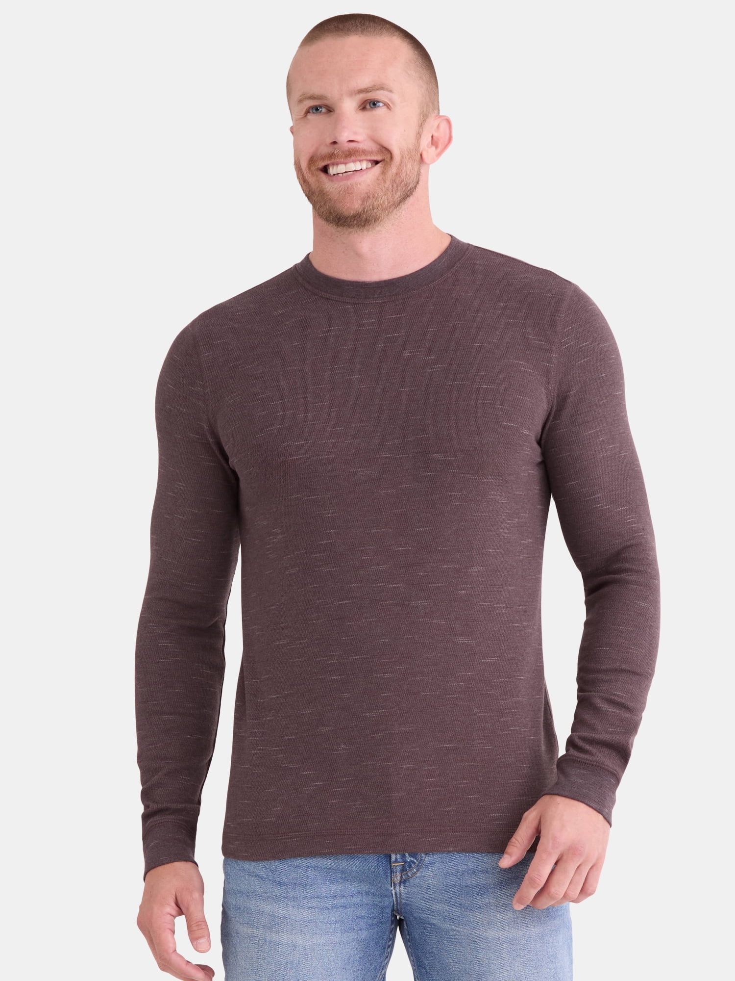 George Men's and Big Men's Slub Texture Thermal Shirt with Long Sleeves, Sizes XS-3XL