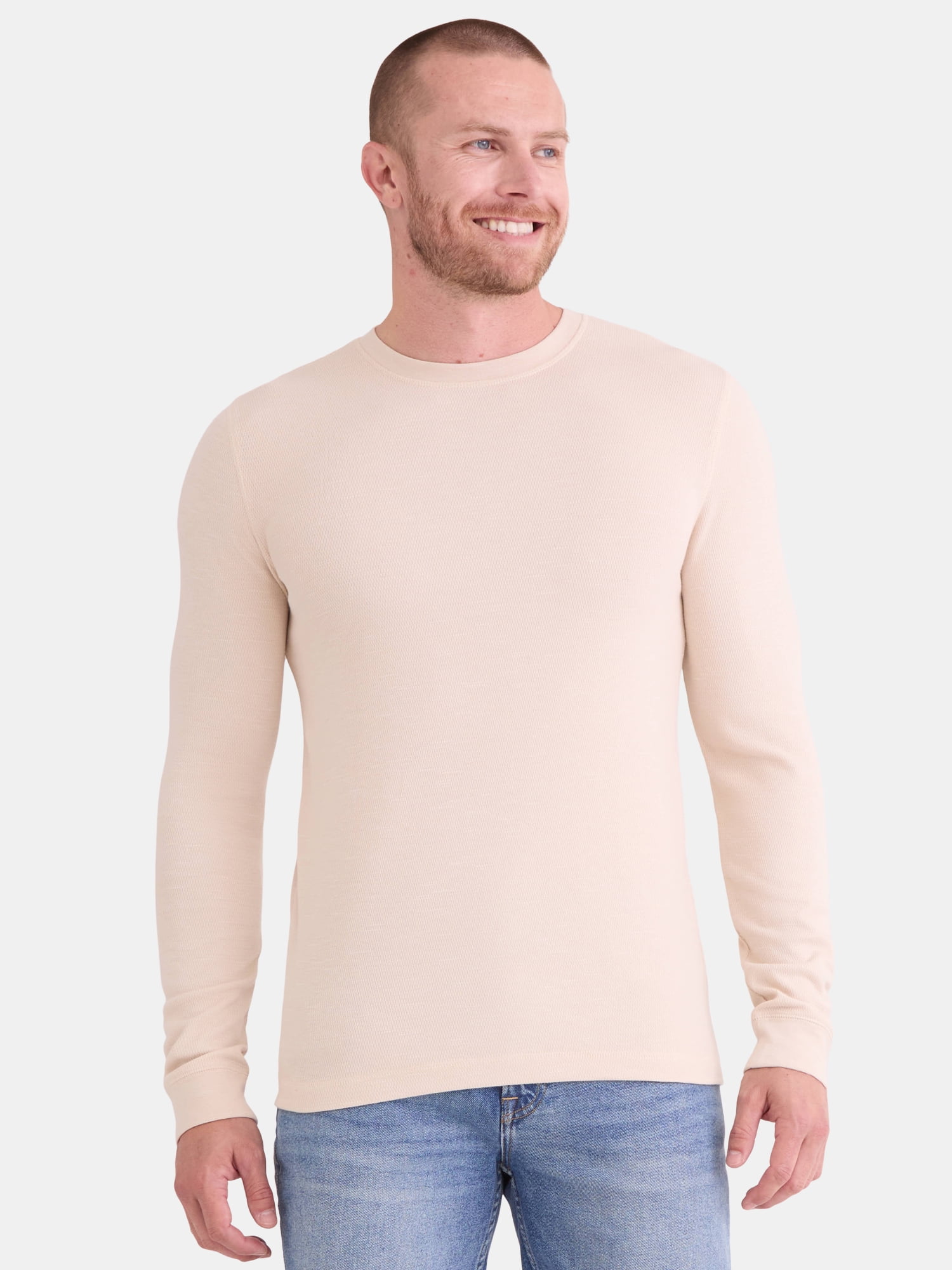 George Men's and Big Men's Slub Texture Thermal Shirt with Long Sleeves, Sizes XS-3XL