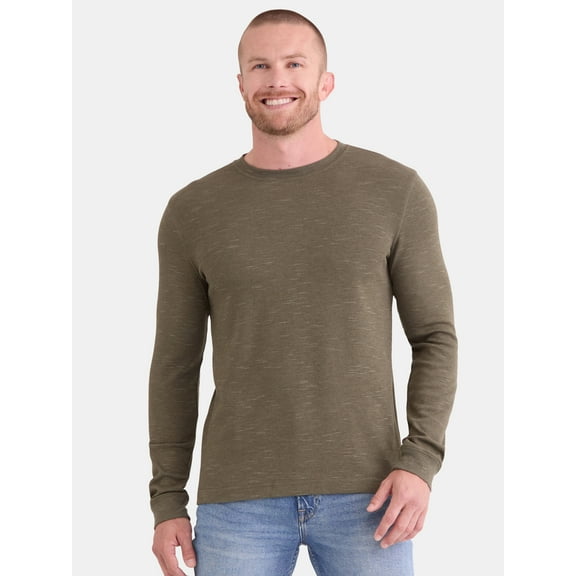 George Men's and Big Men's Slub Texture Thermal Shirt with Long Sleeves, Sizes XS-3XL