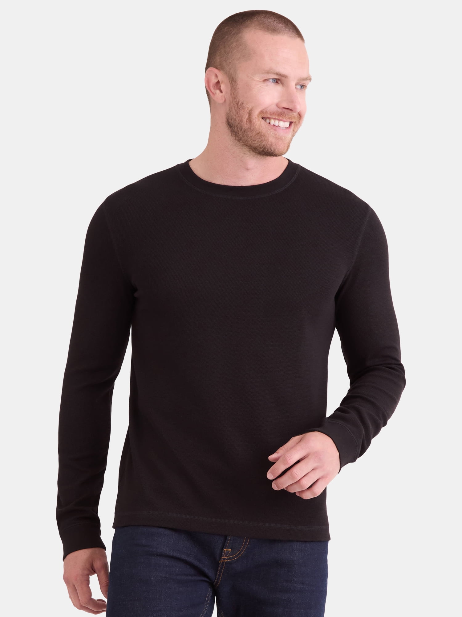 George Men's and Big Men's Slub Texture Thermal Shirt with Long Sleeves, Sizes XS-3XL