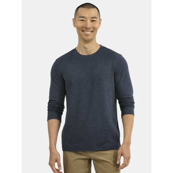 George Men's and Big Men's Slub Texture Thermal Shirt with Long Sleeves, Sizes XS-3XL