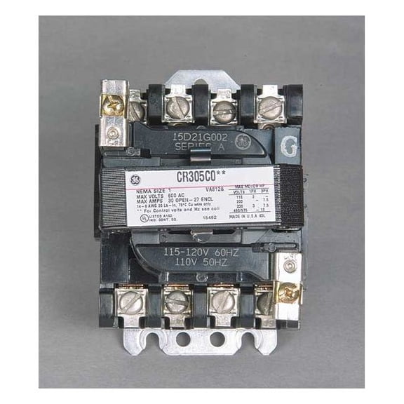 Ge 120VAC Non-Reversing Magnetic Contactor 3P 18A NEMA 0 CR305B002