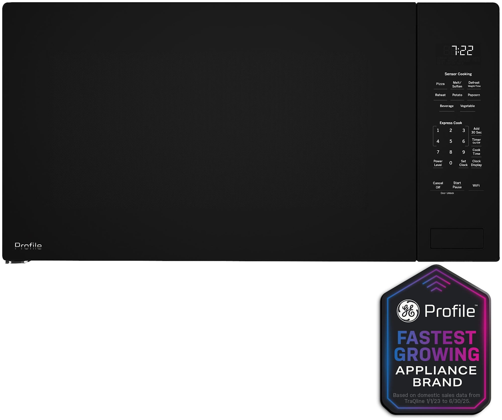 Ge Profile PCWK22U1WBB 25" Wide 2.2 Cu. Ft. 1100 Watt Built In Microwave - Black