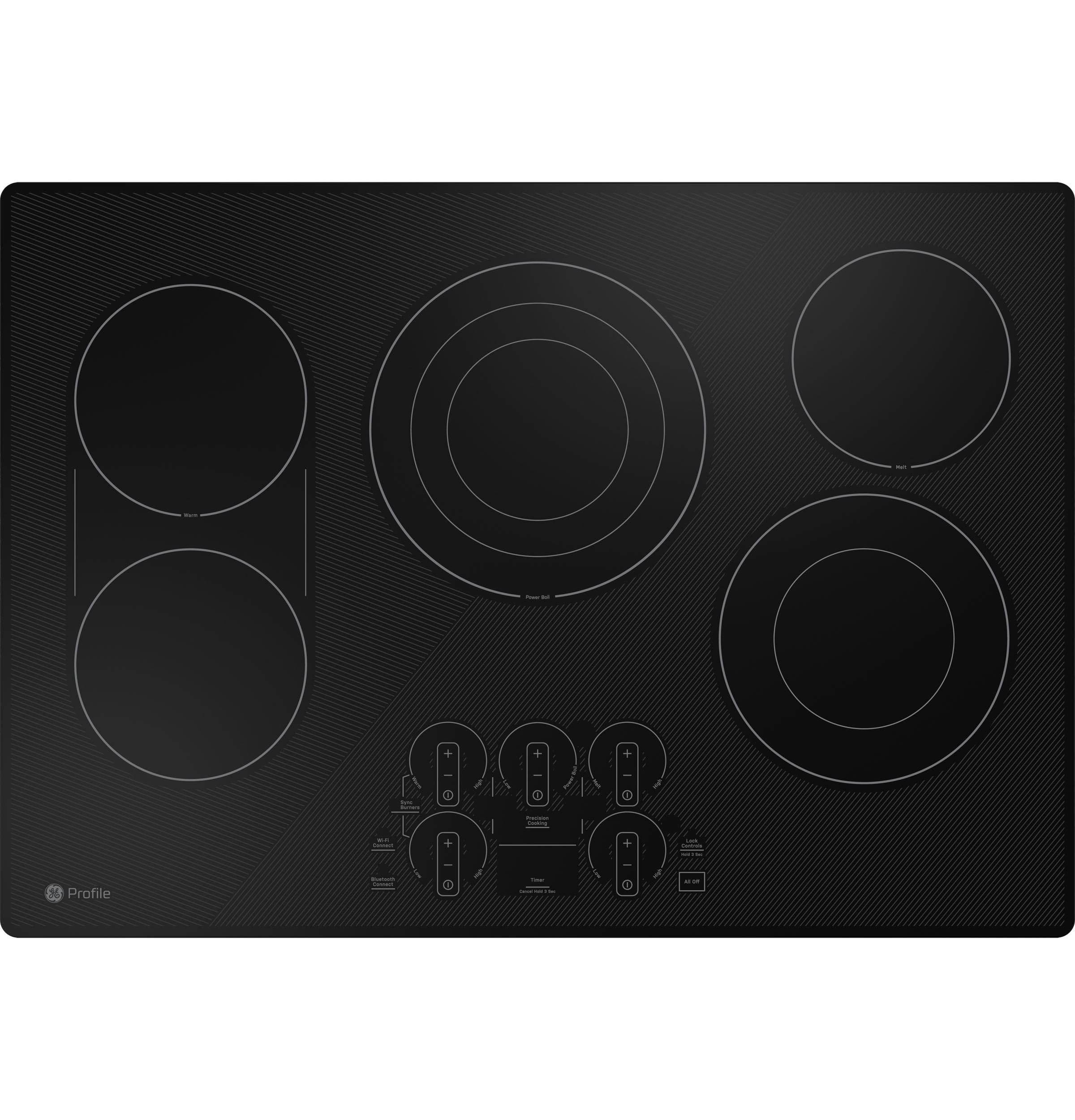 Ge Profile Pep9030 30" Wide 5 Burner Electric Cooktop - Black