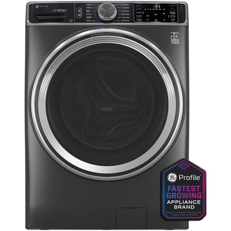 GE Profile - 5.5 Cu. Ft. High Efficiency Stackable Smart Front Load Washer with Steam and UltraFresh Vent System+ With OdorBlock - Carbon Graphite