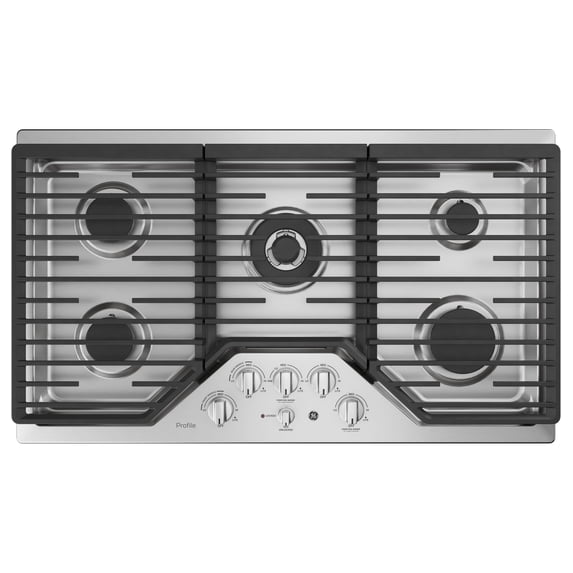 Ge Profile Pgp9036sl Profile 36" Wide 5 Burner Gas Cooktop - Stainless Steel