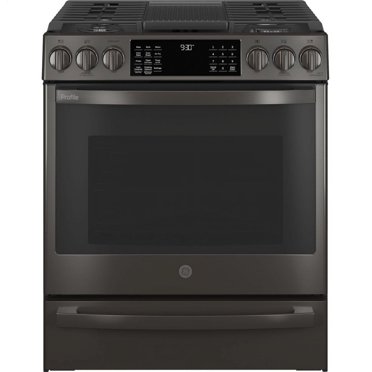Ge Profile Pgs930bpts Profile 30" Wide 5.6 Cu. Ft. Slide In Gas Range - Black Stainless Steel