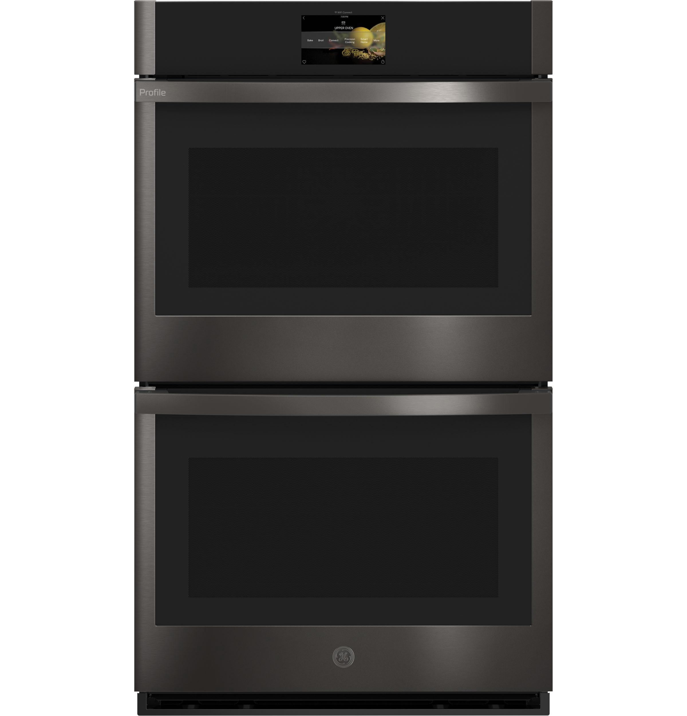 GE Profile Black Stainless Steel PTD7000BNTS 30"" Smart Double Wall Oven with 10 cu. ft. Total Capacity