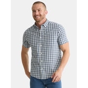 George Men's & Big Men's Classic Fit Short Sleeve Button-Up Poplin Shirt, Sizes S-3XL