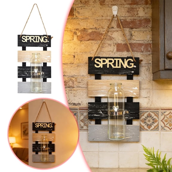 GeBuSn 1 Piece Wall Mounted Decorative Shelf With Water Bottle Storage Suitable For Flower Arranging And Barley Display Ideal For Parties And Indoor Decoration (32x18x18cm)