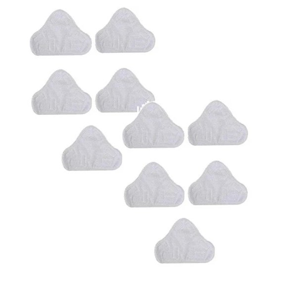 GeBuSn 10PCS Microfiber Steam Mop Pad Replacement,Steam Mop Chloth,Microfiber Cloths For Steam Cleaner,Steam Mop Cloth Pads For X5 Triangle Tow (10PCS White)