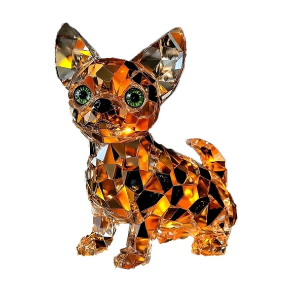 GeBuSn 15cm/5.91in Exquisite Acrylic Dog Statue The Top Choice For Pet Themed Decoration Full Of Cuteness And Instantly Brightening Up Your (Grey)