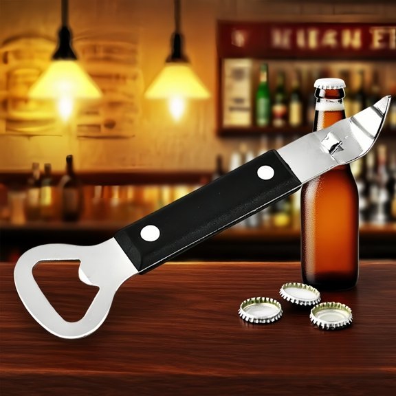 GeBuSn 1PC Hand Held Can Punch Opener ,Stainless Steel Manual Bottle Opener,2 in 1 Multifunctional Can Open Tool (15cm/5.91in)