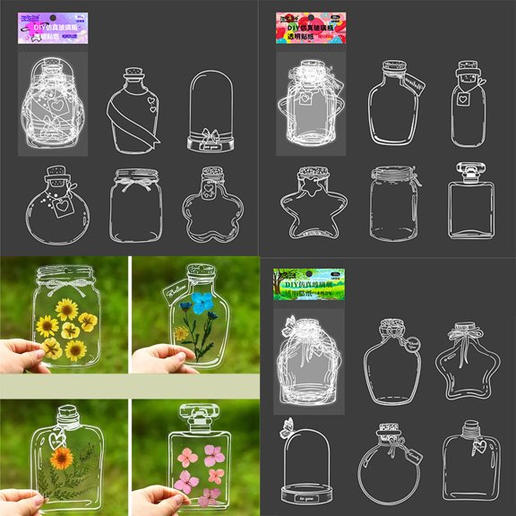 GeBuSn 20 Pcs Transparent Dried Flower Bookmarks Handmade DIY Bookmarks Without Dried Flowers Cute Clear Bookmark Kit For Pressed Flowers Page Clips Bookmark (B)