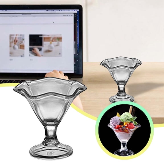 GeBuSn 250ml Commercial Thick Juice Ice Cup Dessert Cup Bar Restaurant Transparent Drop Beverage Cup High Borosilicate Material