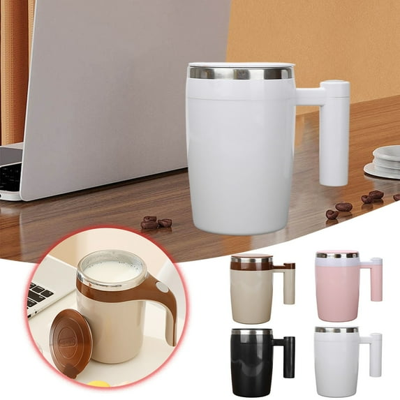 GeBuSn 380ml Automatic Stirring Self Stirring Coffee Cup Coffee Cup Rechargeable Self Stirring Cup Stainless Steel Coffee Cup With Lid Capacity(A)
