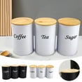 thumbnail image 1 of GeBuSn 3pcs Coffee Tea Container Set Metal Vintage Kitchen Jar Set With Airtight Lids Food Storage Container Jars For Kitchen Countertops Farmhouse Kitchen Home (White), 1 of 4