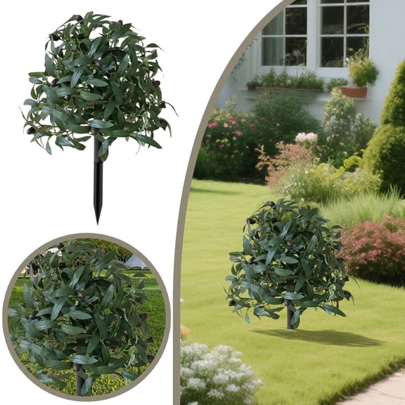 GeBuSn 50cm/19.69in Simulation Of Green With Olive Leaves Inserted Into The Garden Outdoor Landscaping Decoration Courtyard Partition Floor