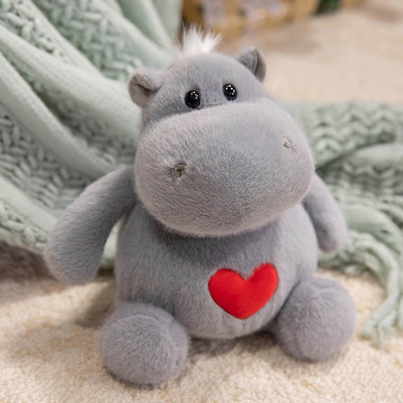 GeBuSn Adorable Hippo Stuffed Animal Soft Cuddly Toy Perfect For Kids Boys Girls Lovable Design Ideal For Bedroom (Grey)
