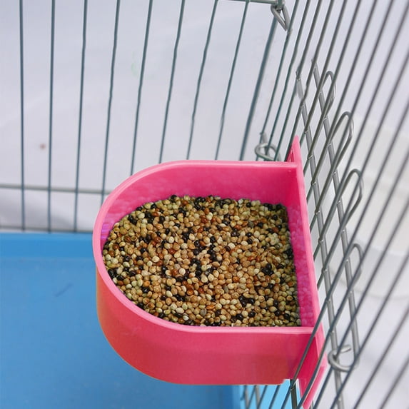GeBuSn Bird Food Bowl Bird Cage Feeder Small Bowls For Cage Bowl Food Tray Sturdy For Conures For Conures Budgie Small Animals (Pink)